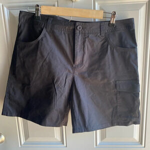Cabela’s Size 12 Black Chino Shorts 7” Inseam 98% Cotton High Waist 36” Waist